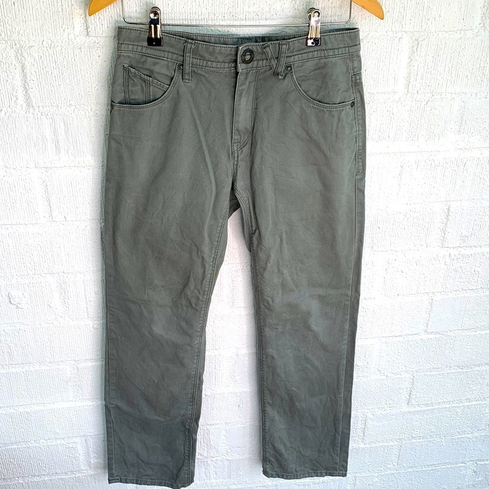 Volcom Modern Straight Leg Nova Solver Green Pants sz 28